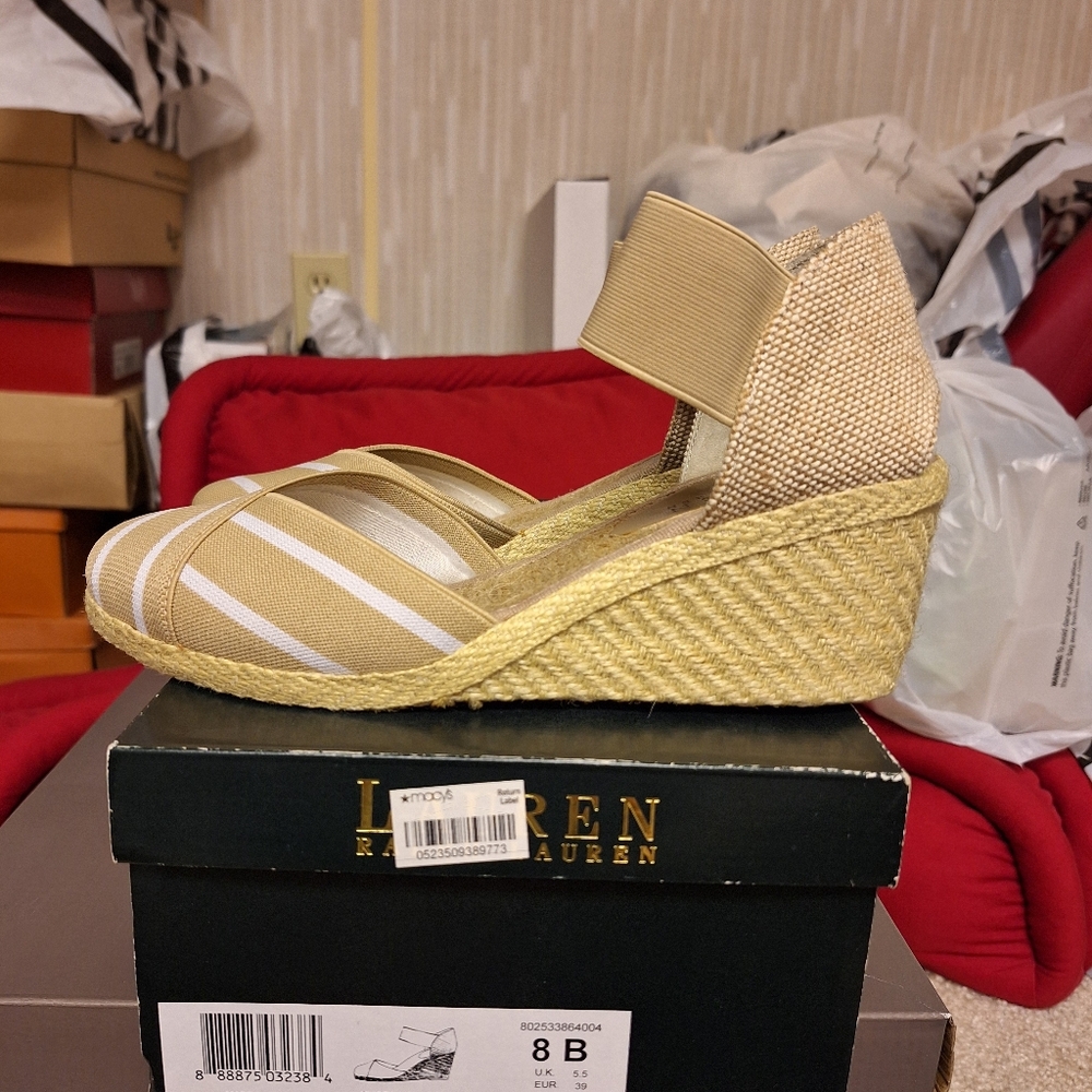 Ralph Lauren Espadrille Wedge - Size 8
